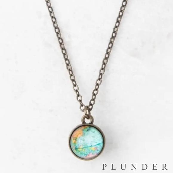 New Plunder "Traveler" World Globe Necklace (18.75”-21.75") - Picture 1 of 7